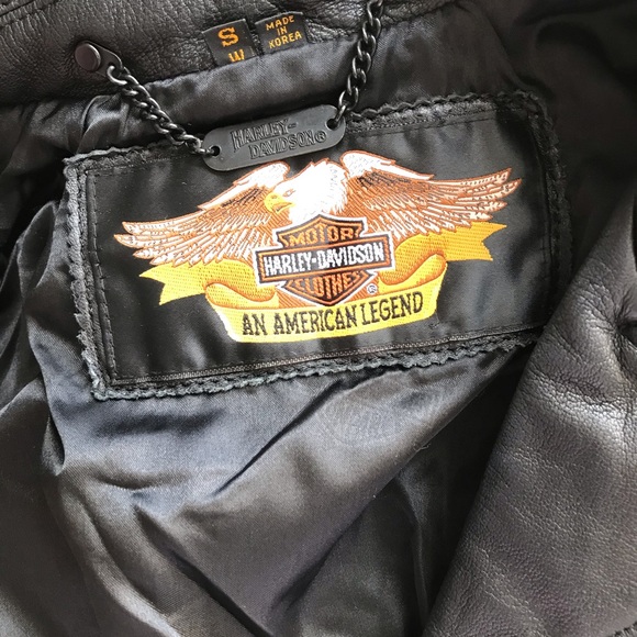 VTG Harley Davidson Cropped Leather Jacket - Picture 12 of 16